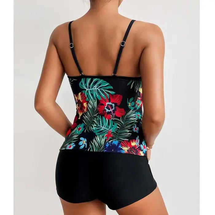 Ensemble tankini grande taille 2026 pour femme - Maillot de bain sport piscine et plage deux pièces