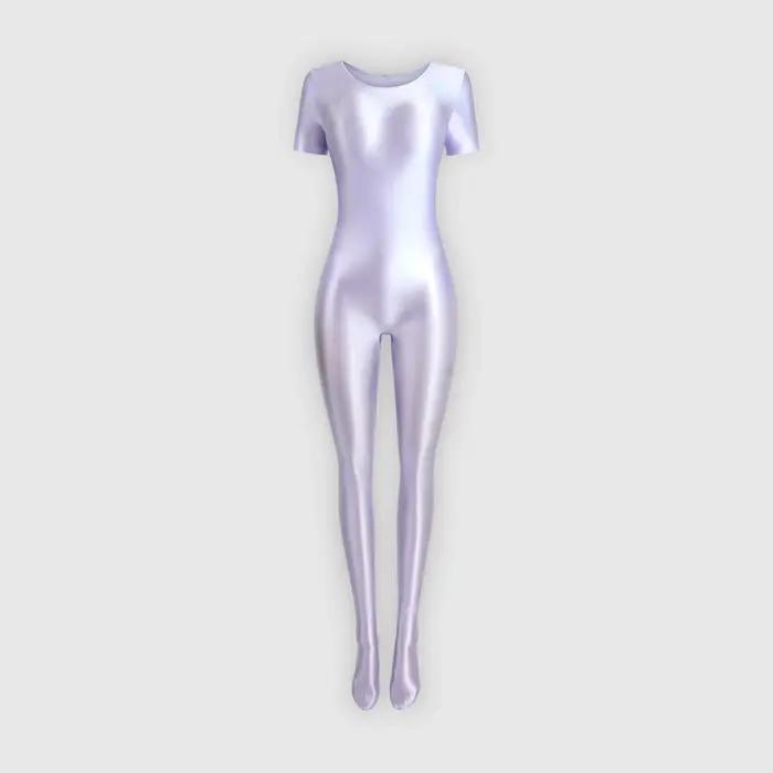 Collants sport sans couture satin brillant yoga soyeux manches courtes col rond XClocKNYoung