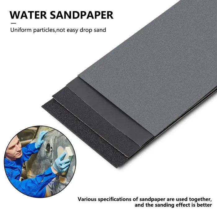 XCAN papier de verre sec et humide 12 pièces papier de verre étanche grain 1000-5000 9x3.6 pouces po