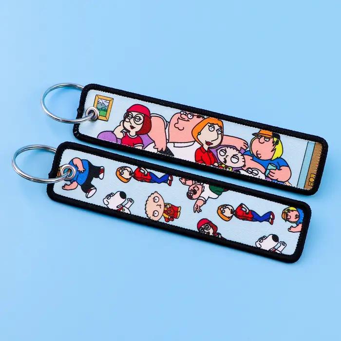 Personnages mignons Jet Tag nouvelle étiquette de clé de broderie porte-clés pour motos voitures sac