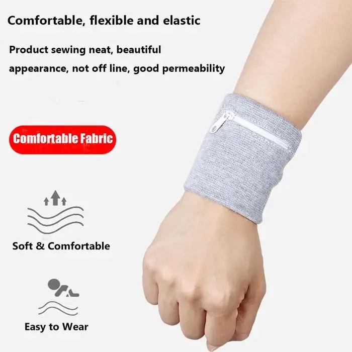 Sac à main de protection de poignet en coton coloré unisexe, sac à main avec poche à fermeture éclai