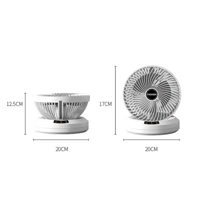 Nouveau ventilateur de bureau pliable à tête oscillante, ventilateur électrique rechargeable portabl