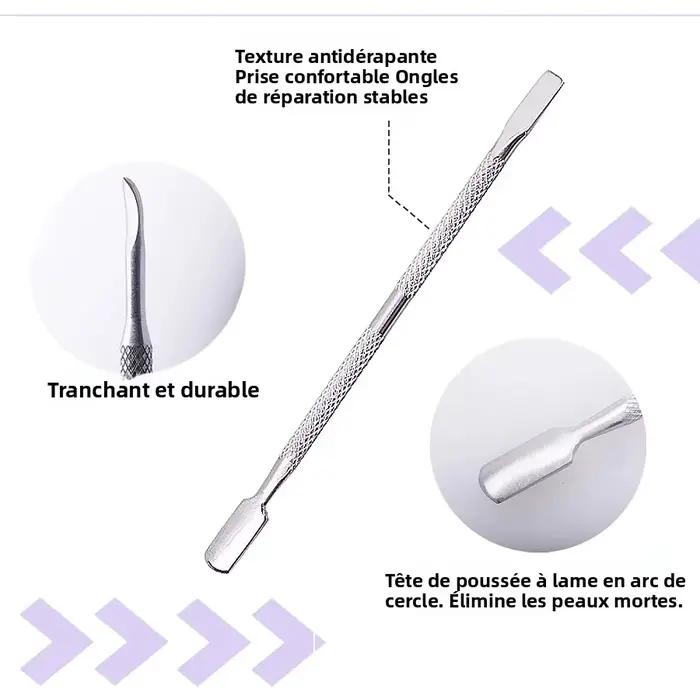 Dissolvant de cuticules en acier inoxydable
