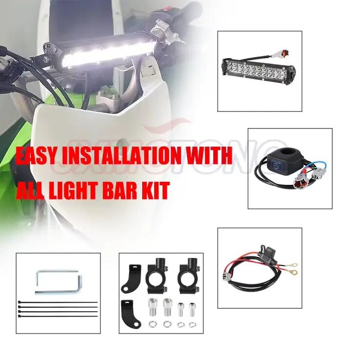 Kit de phares de barre lumineuse LED pour motos, avec supports de montage et interrupteur, pour guid