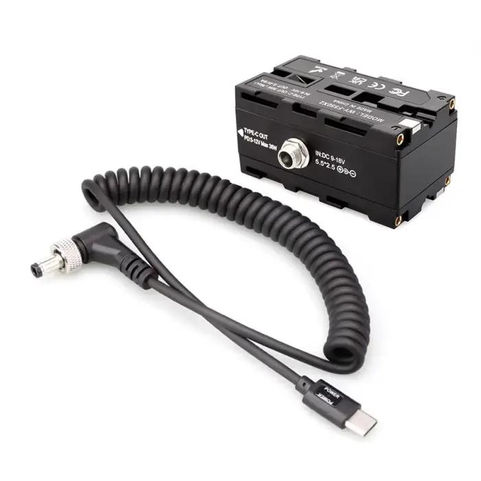Adaptateur d'alimentation de batterie DUNIBattery de type C à double face NP-F550/570/770/970 pour l