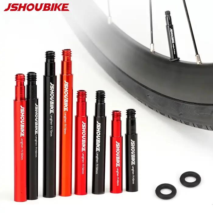 JSHOU BIKE – capuchons d'extension de Valve française, adaptateur de noyau, tige en alliage rouge et