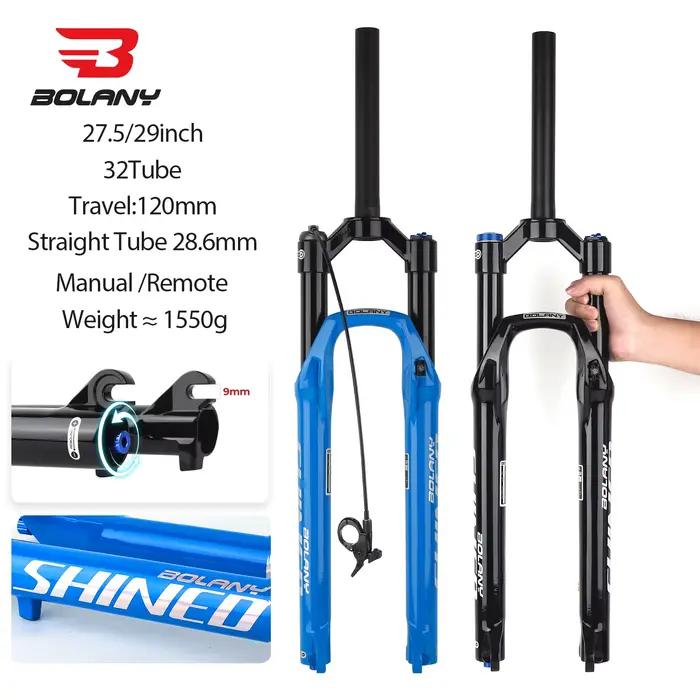 BOLANY fourche à Air de vélo 26/27, 5/29 pouces fourche à Suspension à Tube droit rebond réglable 9x