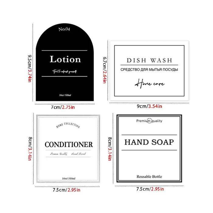Ensemble d'étiquettes autocollantes pour salle de bain, shampoing et Gel douche, distributeur de sav