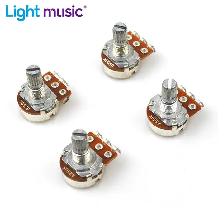 Potentiomètre cannelé pour guitare électrique, 2 pièces, A500K B500K A250K B250K, petit Pot, effet b