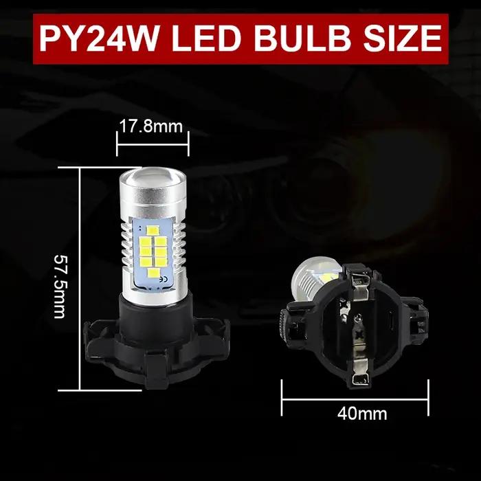 Ampoules LED PY24W 5200s, 2 pièces, jaune ambre, pour BMW série 3 4 5 X3 E70 X5 X6 Z4, clignotants a