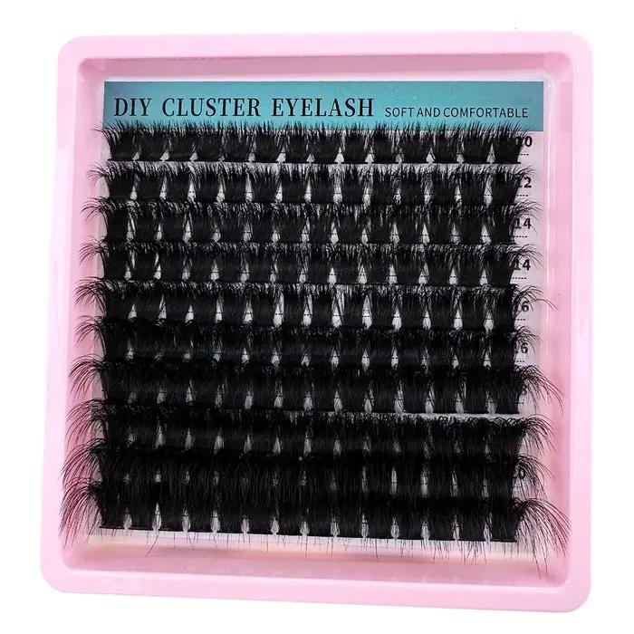 60D-200D 8D moelleux bricolage Cluster cils-10-20mm longueur mixte Extension de cils 0.07mm D Curl c