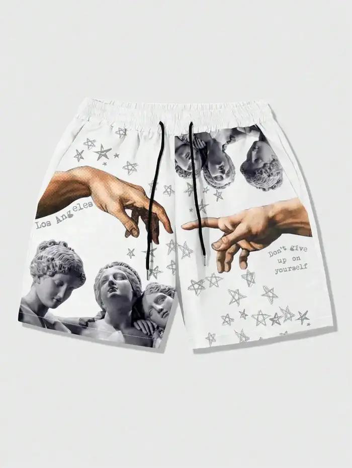 Short de sport à séchage rapide pour homme, impression 3D, impression de sculpture décontractée, sho