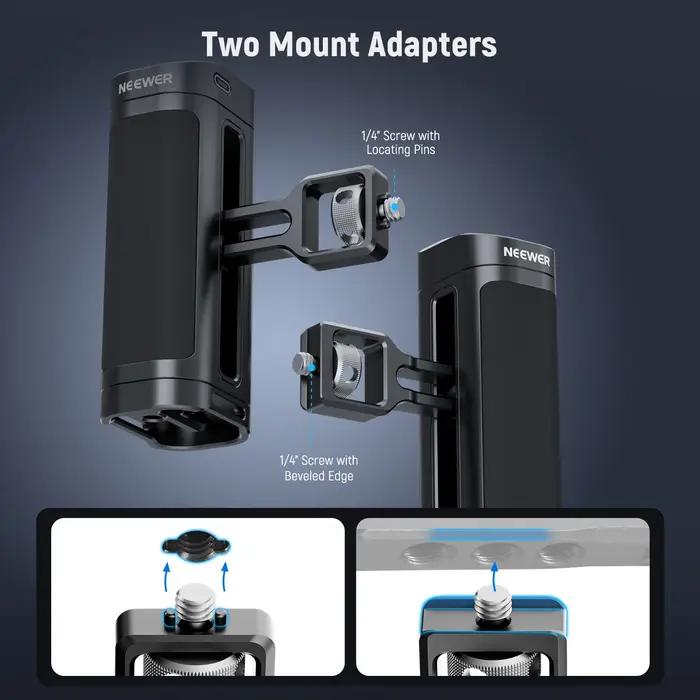 Neewer poignée latérale universelle avec télécommande sans fil pour Smartphone Cage Rig 2 adaptateur