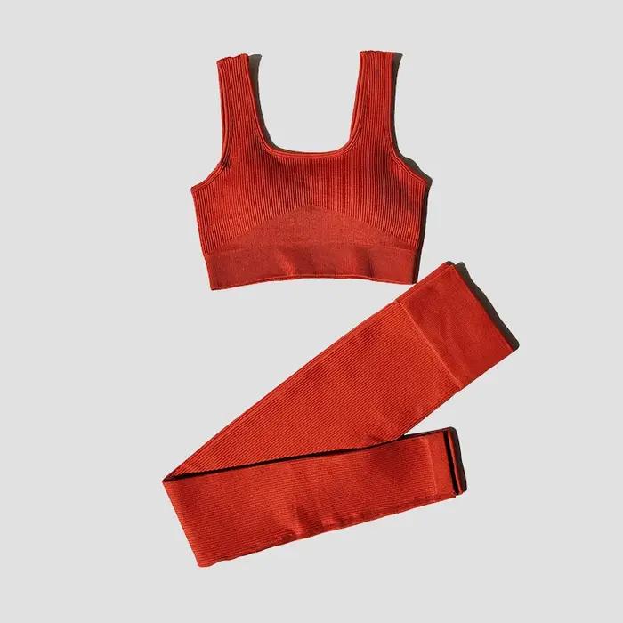 Ensemble de sport WAREBALL 2 pièces pour femmes - Costume de fitness sans couture avec leggings