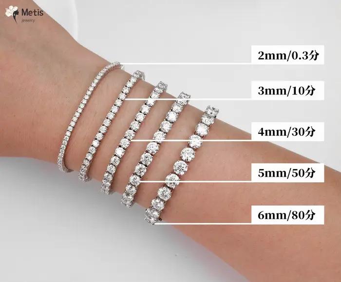 Bracelet de tennis délicat en Moissanite plaqué or 18 carats, argent sterling 925, couleur D, diaman