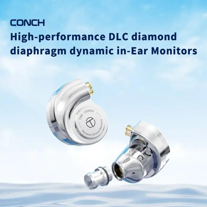 TRN Conch-Écouteurs intra-auriculaires dynamiques à diaphragme en diamant DLC, haute performance, co