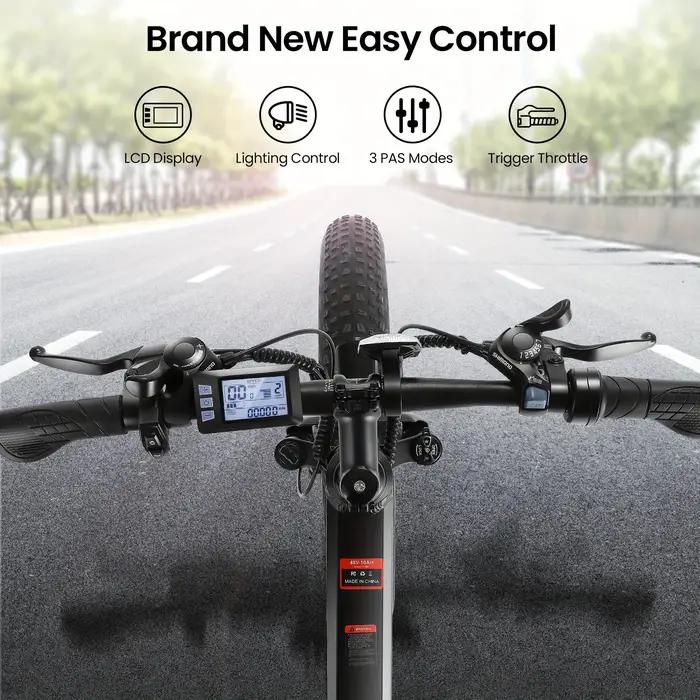 Vélo Électrique Pliable de 26 Pouces x 4.0 avec Moteur Sans Balais de 500W, 48V, 10Ah, 20MPH, pour A