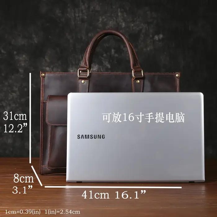 Sac à bandoulière rétro en cuir de vachette pour homme, fourre-tout Mad Horse, couche supérieure, ét