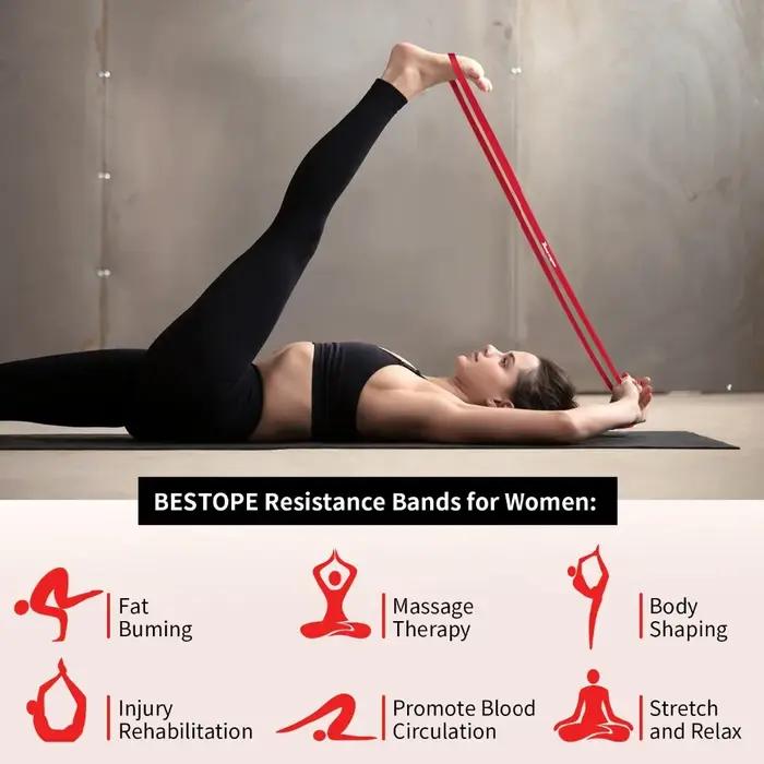 Bande élastique fitness TPE 1 pièce - Résistance yoga entraînement - Épaules dos hanches assistance