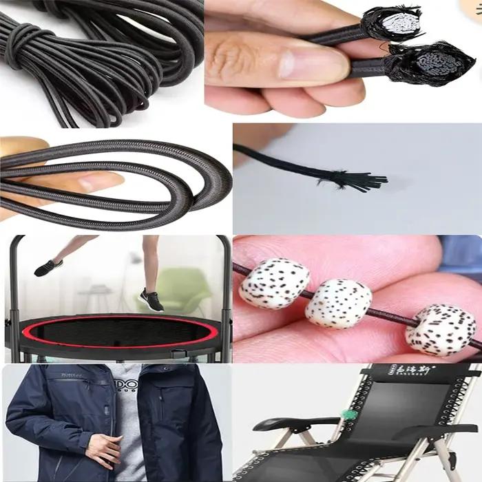 Bande élastique ronde noire et blanche, 5 m, 10m, 1/2/3/4/5/6mm, accessoire de couture, bricolage