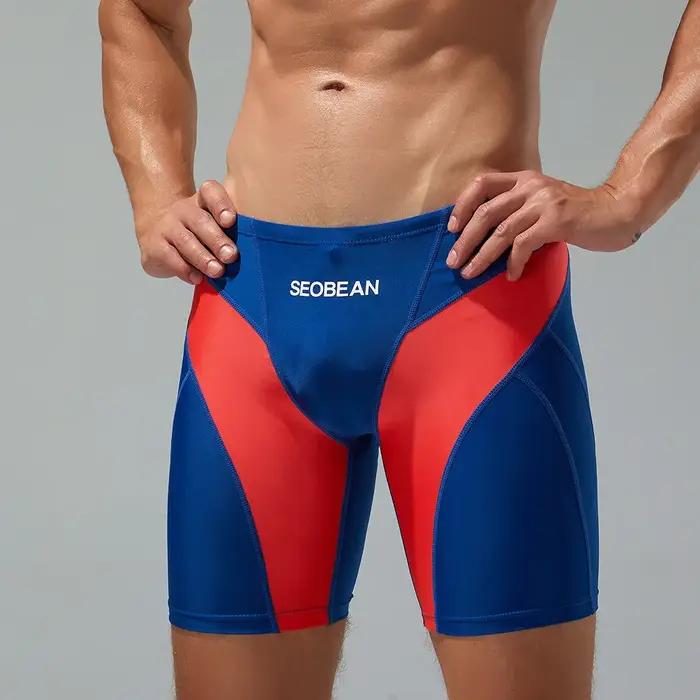 Seobean-Pantalon de natation multicolore pour homme, vêtement de plage à trois voies, nouvelle colle