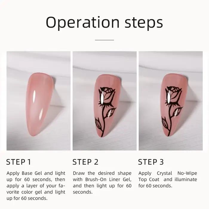 Verhéritage à ongles gel UV/LED, 7ml, blanc, noir, semi-continu