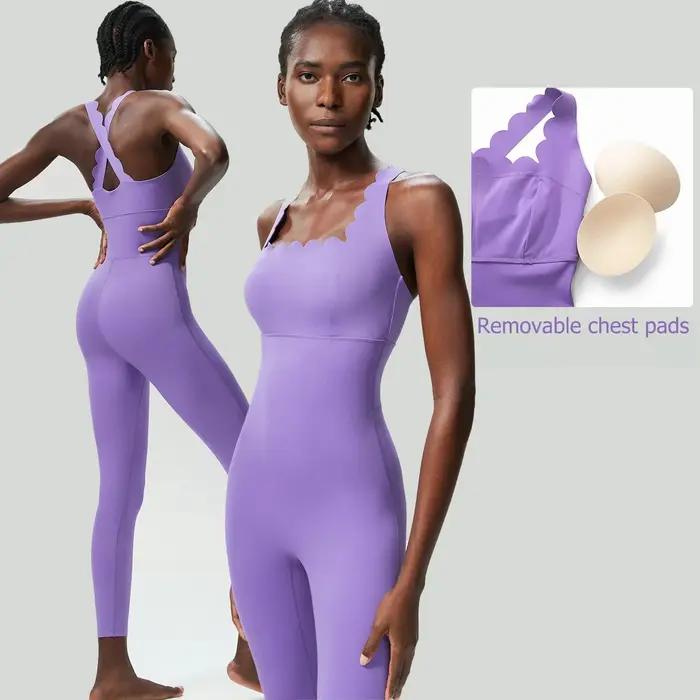Combinaison de yoga une pièce pour femme, vêtements d'entraînement moulants, moulant, respirant, sup