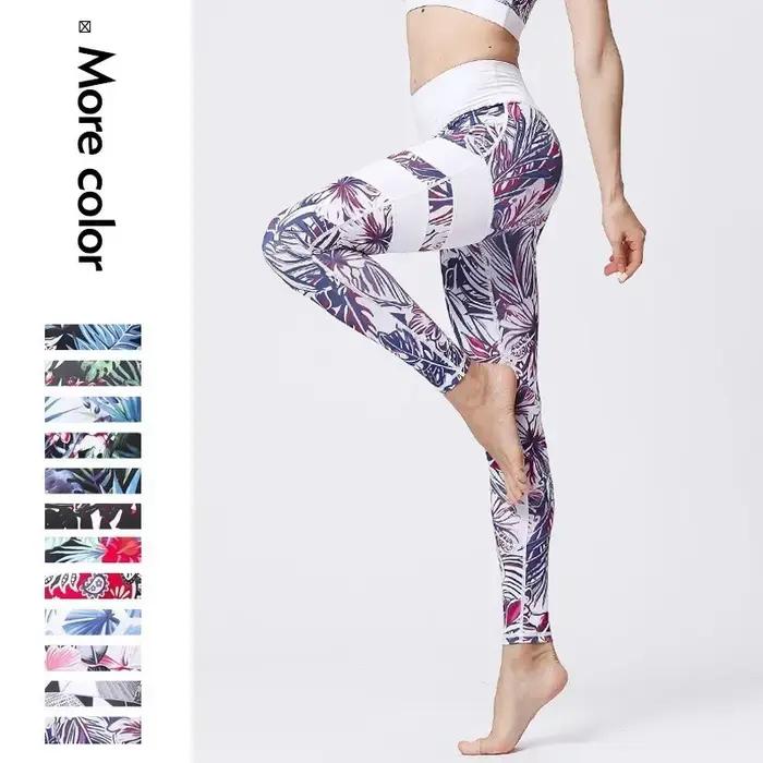 Cloud Hide Flower-Leggings de fitness taille haute pour femme, pantalon de yoga, collants longs sexy
