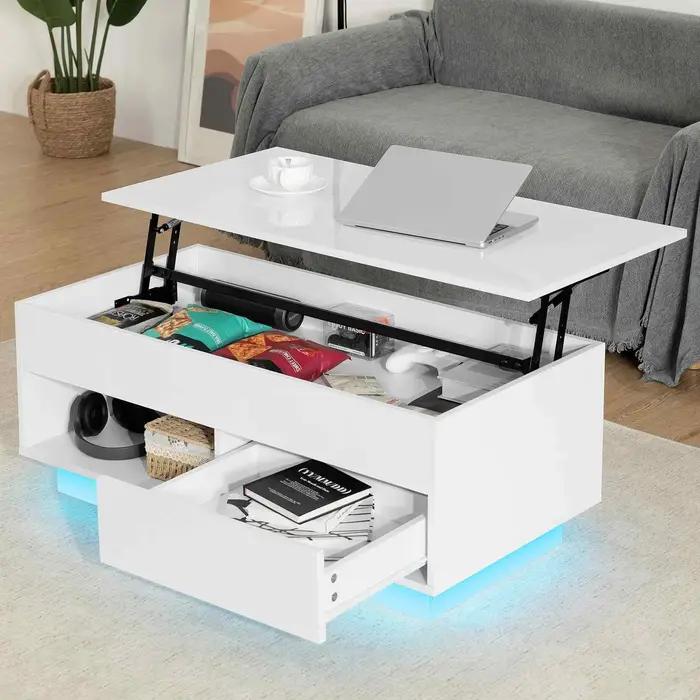 Table basse élévatrice à LED, meubles modernes ultimes, design élégant, décoration d'intérieur et di