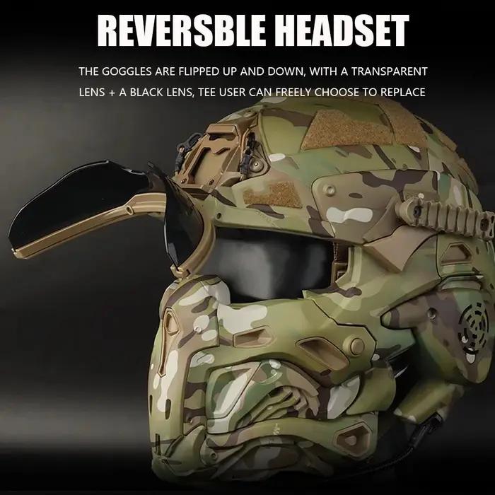 Casque tactique d'assaut W-Ronin et masque tactique, conception modulaire, casque intégré, ventilate