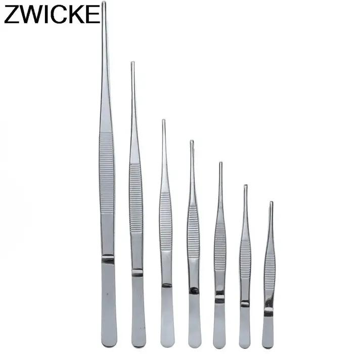 Pincettes médicales anti-avertissement en acier inoxydable 430, pinces longues et droites, 12.5cm-30