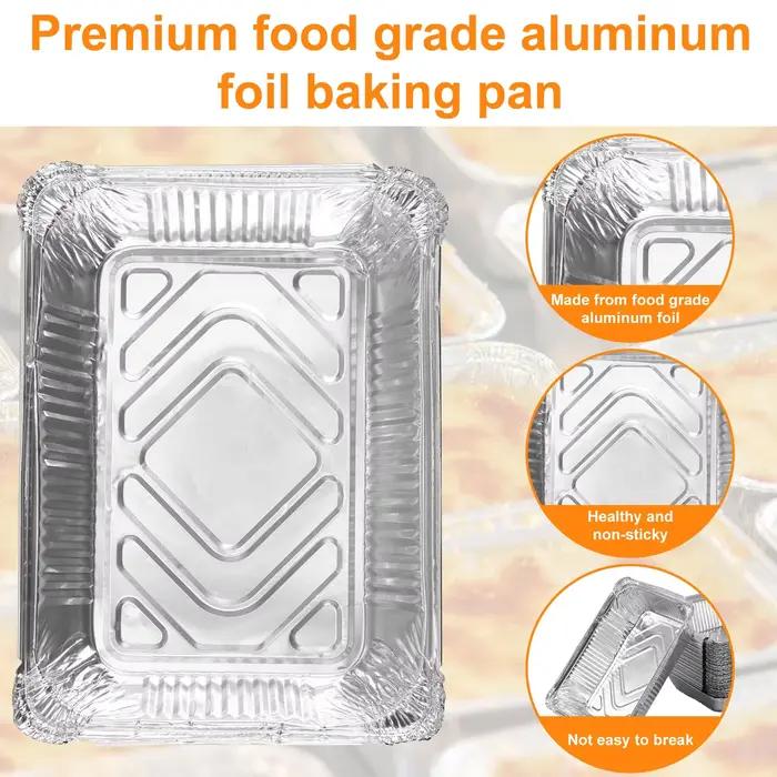 Plateaux en aluminium antiadhésifs de 1100ml, 50 pièces, moules de cuisson en aluminium réutilisable