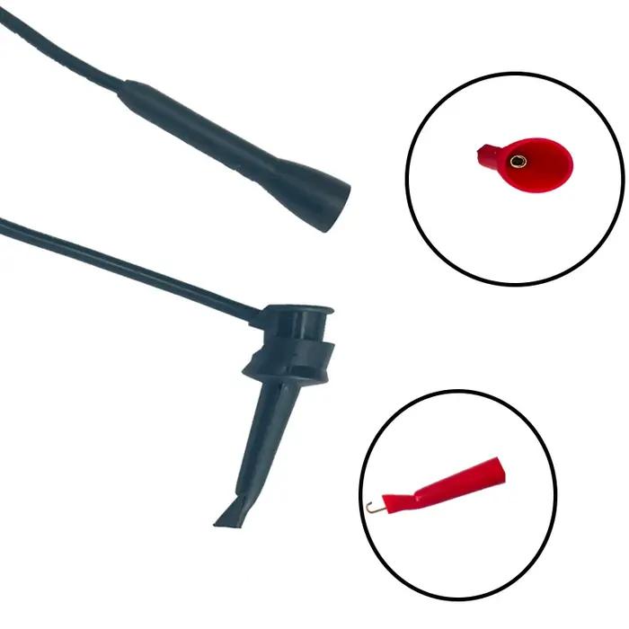 Fils de Test multimètre, sonde arrière avec prise de 2Mm, cordon Flexible en cuivre pur Pvc, crochet