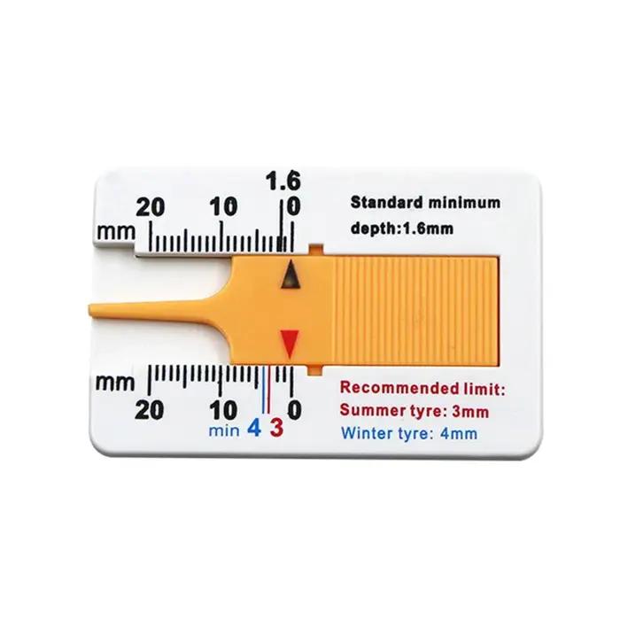 Règle de bande de roulement de pneu en plastique 0-20mm, pour pneus de voiture, jauges d'épaisseur,