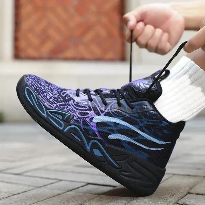 Hommes chaussures de sport légères chaussures de basket-ball en plein air unisexe respirant athlétiq