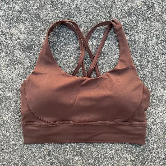 Soutien-gorge de sport pour femmes, couleur unie, dos croisé, doux, Fitness, haut, sous-vêtements Yo