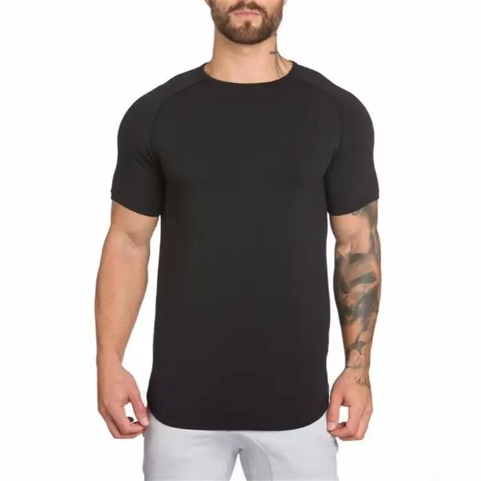 T-shirt à manches courtes et col en V pour homme, vêtement de marque, respirant, slim, de sport, de course, été