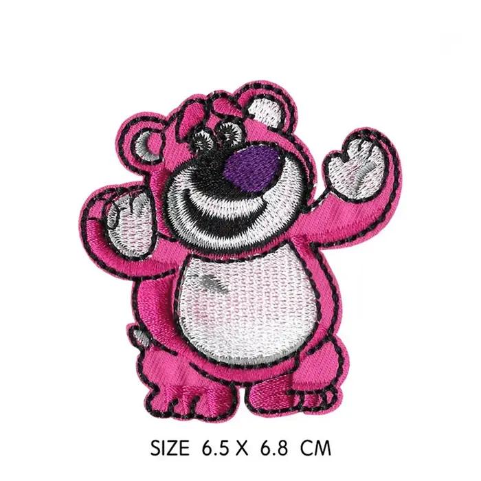 Dessin animé Lotso fraise tissu pâte écureuil Couple vêtements décoration fer sur patchs broderie pa