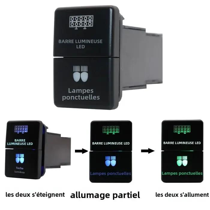 Interrupteur à double bouton-poussoir 12V rétroéclairé pour Toyota 4Runner Hilux Prado RAV4 occasion spéciale conduite nuit sécurité confort
