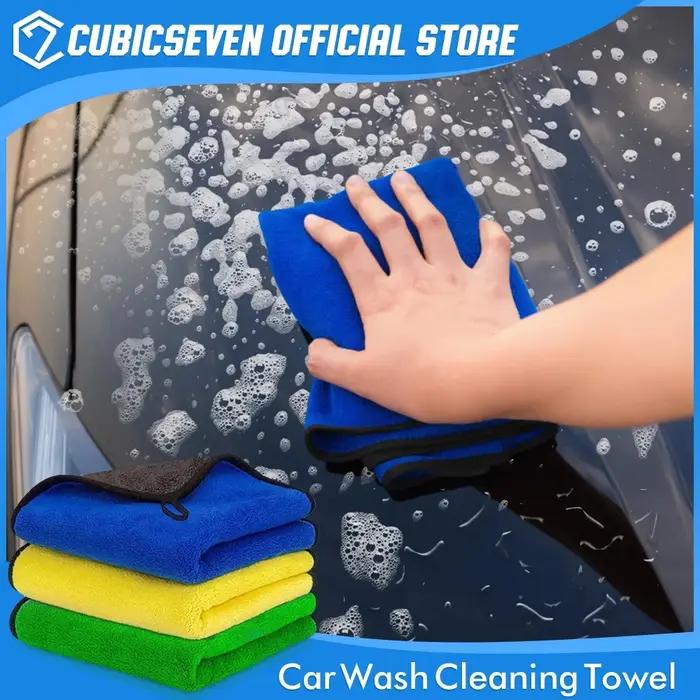 Cubicseven-Serviette de Lavage en Microcarence pour Voiture, Double Couche, Super Absorbante, Fourni
