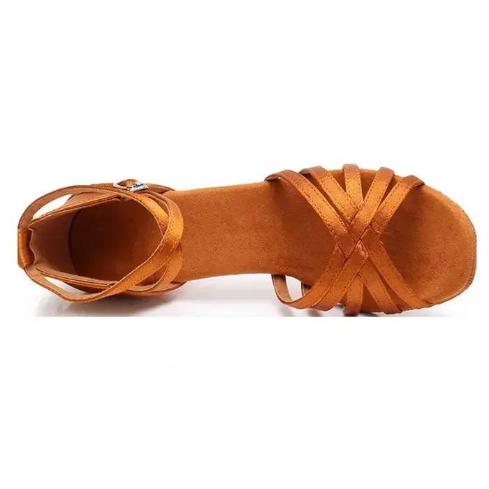 TOVEKIN-Chaussures de danse latine en satin pour femmes, talon à nœud professionnel, salsa, tango, s
