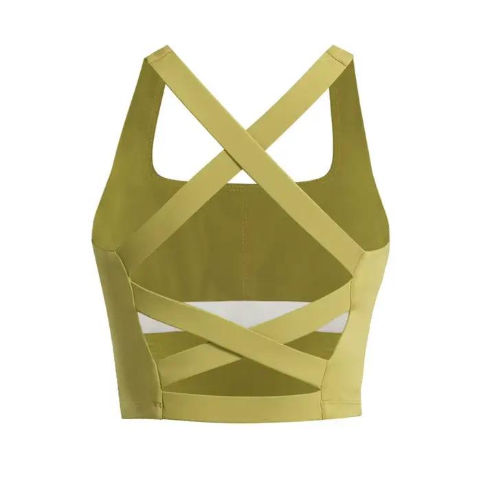 Soutien-gorge sport femme sans couture haute impact - Brassière fitness sexy yoga push-up
