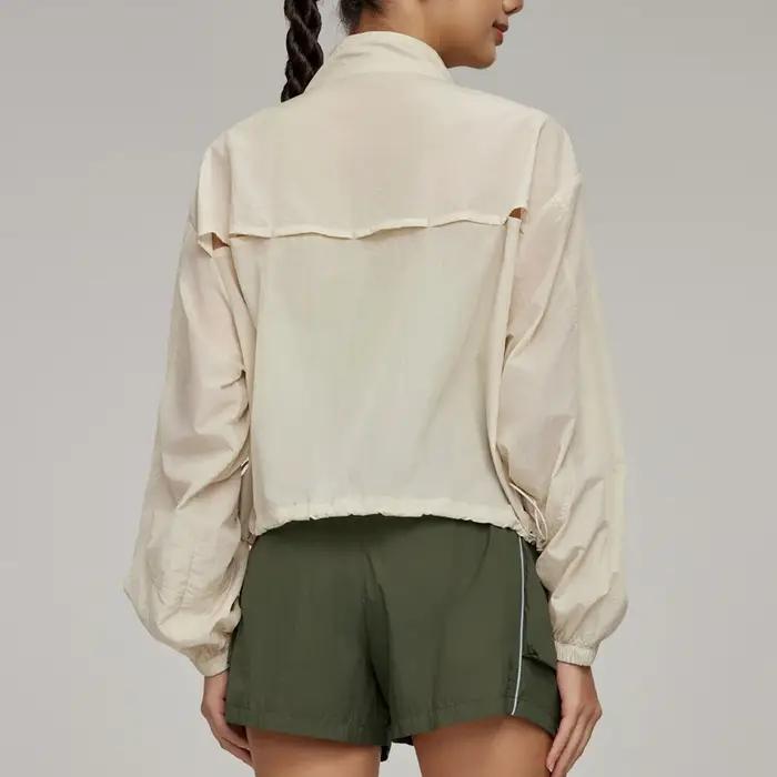 VITALINOVO Veste de sport légère à fermeture éclair pour femme Col montant Veste de randonnée coupe-