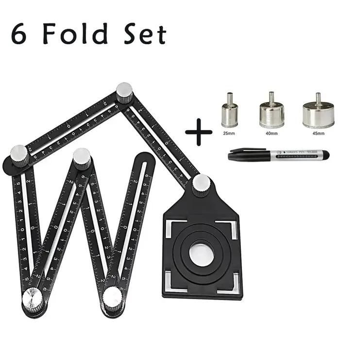Règle de mesure d'angle de Construction, ensemble de 6 plis, alliage d'aluminium, modèle de moule pe