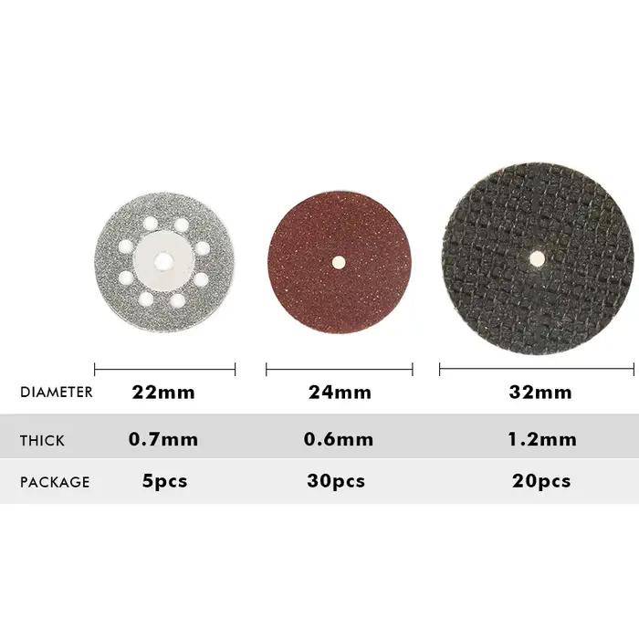 Disques de coupe pour accessoires Dremel, Mini perceuse, disque de meulage, têtes d'outils de gravur