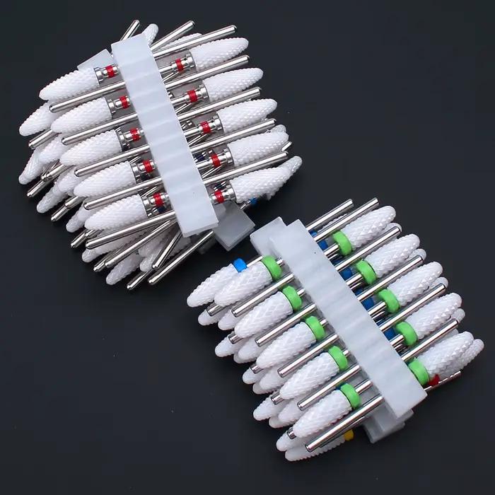 Jeu de forets à ongles en céramique, fraise pour manucure électrique, limes de maïs à flamme, Machin