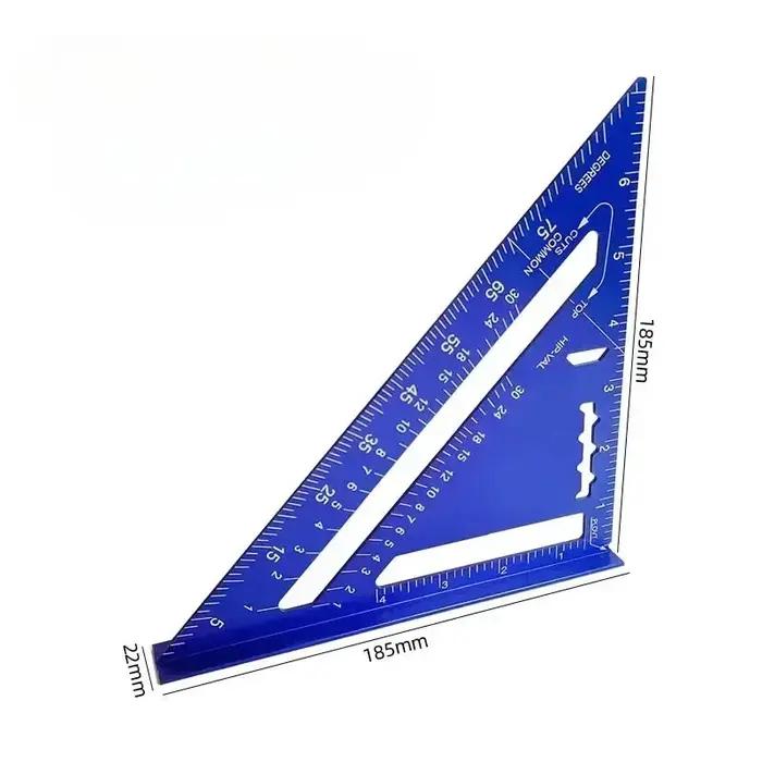 Règle triangulaire métrique de 7 pouces, rapporteur d'angle en alliage d'aluminium, règle de mesure