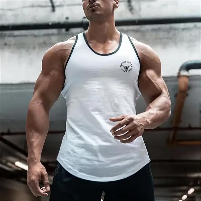 Gym musculation sport T-shirt entraînement Muscle gilet Fitness coton respirant sans manches T-shirt