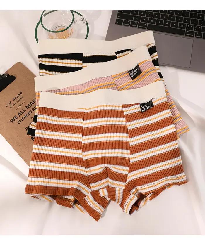 Boxers en coton grande taille rayés respirants pour hommes adolescents et jeunes hommes sous-vetements d'été confortables pour sport et loisirs