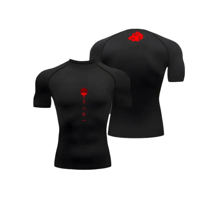 Chemise de Compression Anime pour hommes, imprimé d'été, manches courtes, protection contre les érup